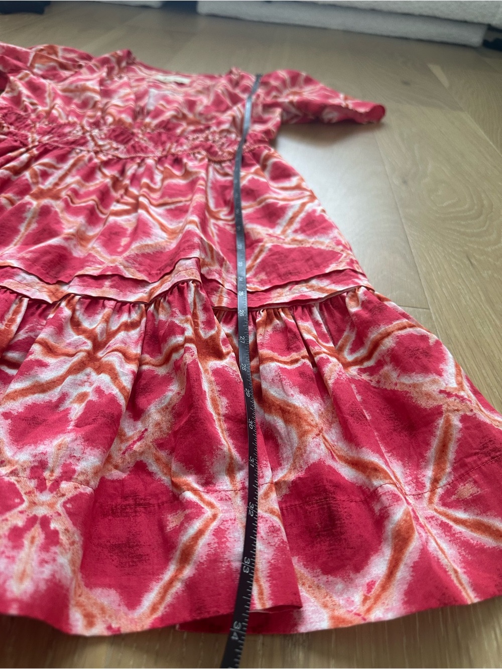 Anthropologie Somerset Mini Dress Size Small Pink White Smocked Printed Dress - Picture 13 of 14